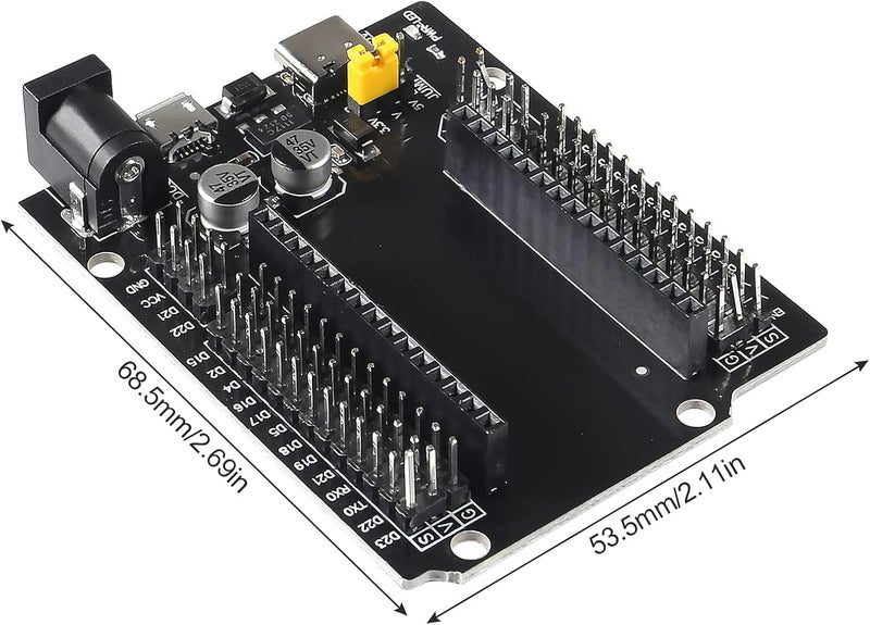 DORHEA 5Pcs ESP32 Development Board GPIO Breakout Board 30Pin Type-C Micro USB Dual Interface ESP32 Shield 30P Ultra-Low Power Dual Core ESP32-DevKitC-32 ESP-WROOM-32 ESP-32 ESP-32S Expansion Board - Image 5